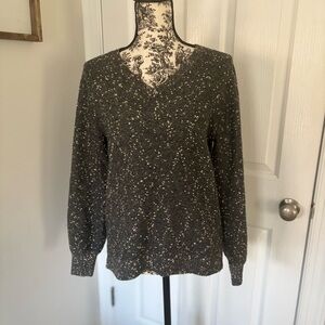 LOFT Black and White V-Neck Sweater